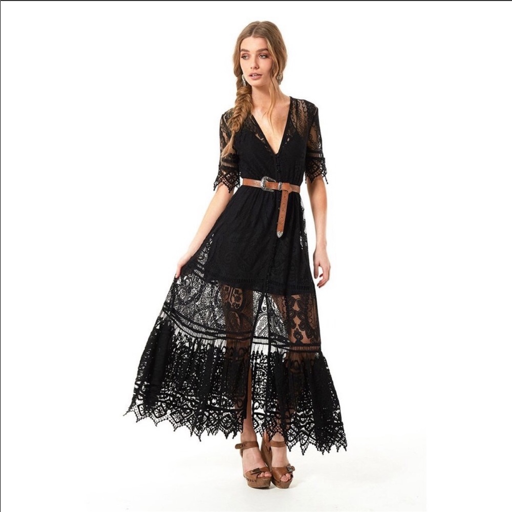 Spell black lace Rhiannon dress small